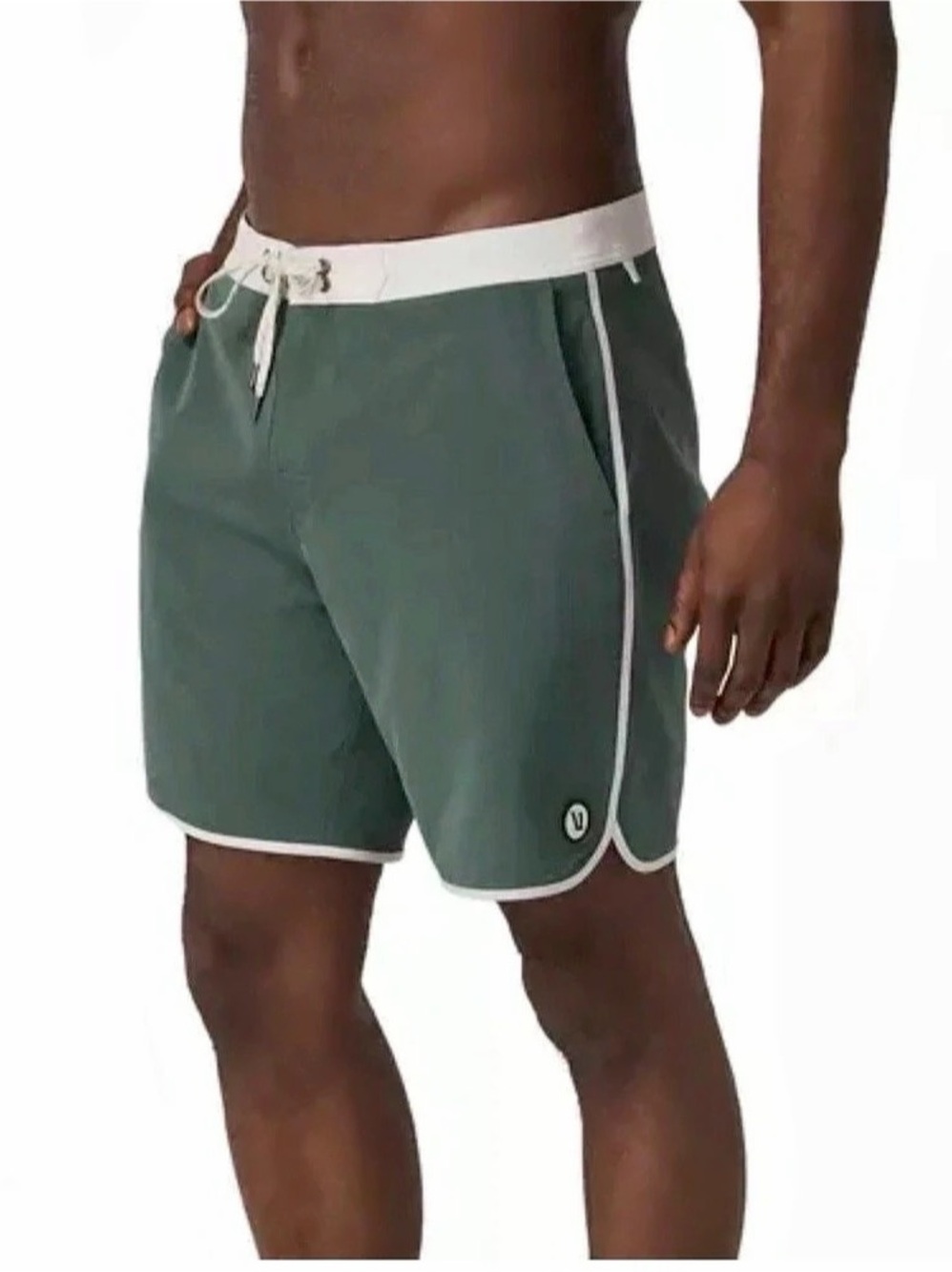 Vuori Banks Short Swim Trunks Green Size 36 NWT